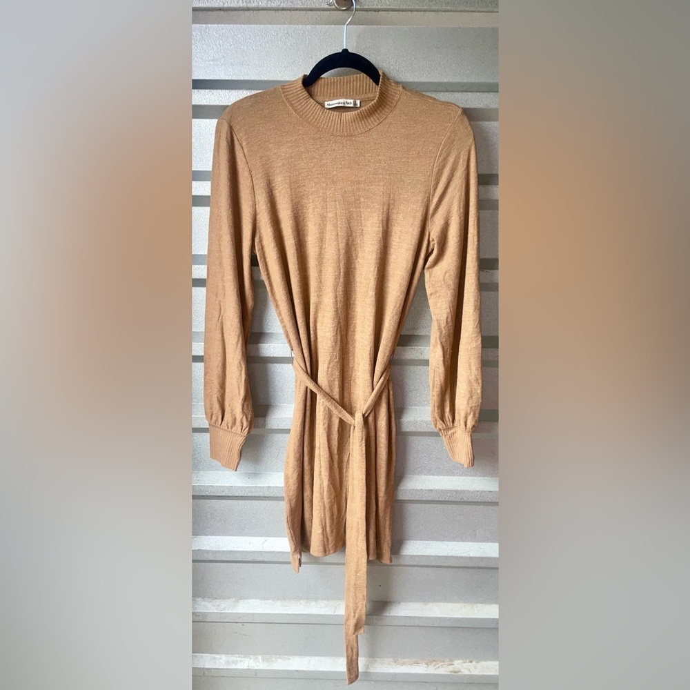 Abercrombie & Fitch Tan Long Sleeve Dress
